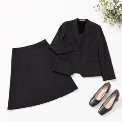 AOKI LES MUES レミュー スカートセットアップ ストレッチ 洗える黒