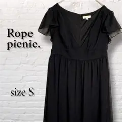 【ロペピクニック】シフォンワンピース フレア セレモニー 二次会 フォーマル S