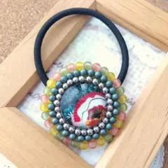 【H-957】ビーズ刺繍ヘアゴム
