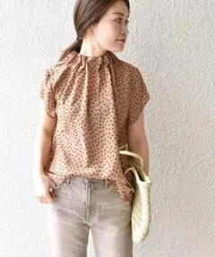 極美品✨1.5万❤️ ネイビ 洗える カットジャガードシフォン2WAY 