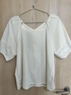 アイボリー バルーンスリーブ シャツ M