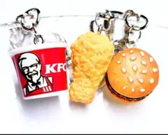 【ケンタッキー】フライドチキン　ハンバーガー　セット　キーホルダー　S724