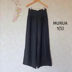 ムルーア MURUA ワイドパンツ【1】レースアップ 黒 フェミニン