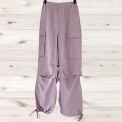 B1880 シーイン イージーパンツ(S) ワイド ウエストゴム 春色 ダンス