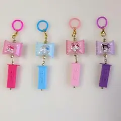 目印チャーム 산리오 PEZ ミニチュアチャーム キーホルダー 4点セット