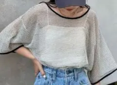 ★チャオパニックティピー★ シアーレースボーダーTEEのサムネイル