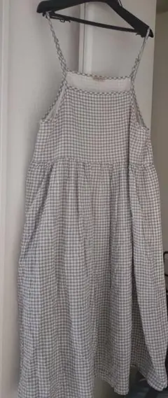 新品未使用品　サマンサモスモス　ミント ギンガムチェック キャミワンピース