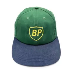 【90s】USA製 BP 旧ロゴ 企業モノ 刺繍ロゴ ツートンキャップ 帽子