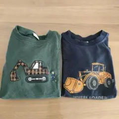 【プティマイン】はたらくのりもの　長袖Tシャツ・裏毛トレーナー 110cm