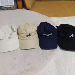 刺繍キャップセット ベージュ ネイビー ブラック　セット