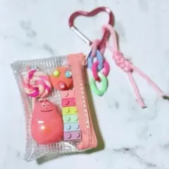 バーバパパ×ピンク ハートカラビナ♡キーホルダー