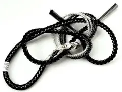 【新品】振袖用 豪華❗️正絹 帯締め 帯留めパールビーズ 飾り付き 黒/銀