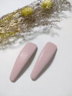 547 　フェイクレザーパッチンピン　ピンク　2本セット　ハンドメイド