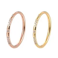 大人気！デザインリング サージカルステンレス 9粒 ジルコニア シンプル