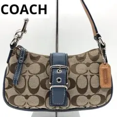 COACH コーチ 6362 ミニ ハンドバッグ キャンバス レザー ブルー