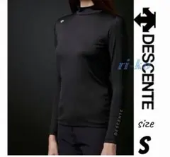 【美品】DESCENTE ♪ブラック ハイネック長袖シャツ S