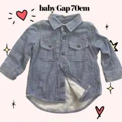 baby Gap 70cm デニム シャツ ジャケット ブルー 長袖