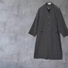 【シャモアデポ】ステンカラーコート ロング丈 春秋　アウター　グレー 9