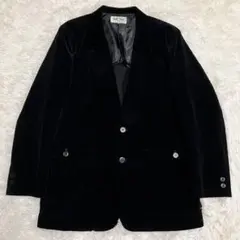 《美品93日本製》80s90s帝人テイジンWOWワオベロアテーラードジャケット黒
