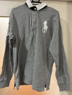 ラルフローレン グレー 長袖ポロシャツ ビッグポロ馬刺繍