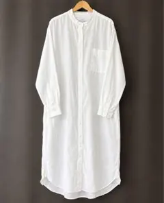 URBAN RESEARCH バンドカラー ロングシャツ ホワイト