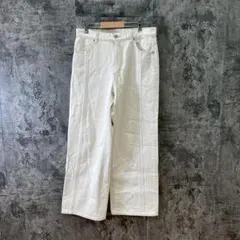 ✨GU✨ジーユー♡ワイドパンツ♡ストレッチなし♡爽やか♡アイボリー♡(XL)