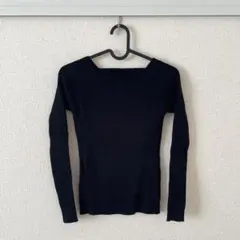 GRL グレイル スクエアネックリブニットトップス[rut072]