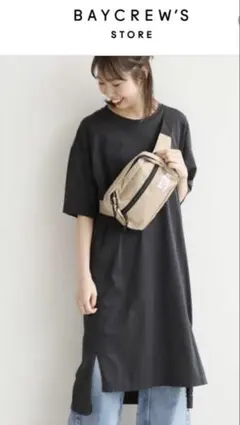 ティッカ　バッグプリント　スミクロ　Tシャツワンピースのサムネイル