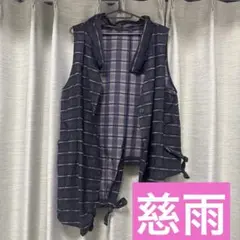 美品☆慈雨ジウ フード付きジレ/ベスト グレー アシンメ センソユニコ