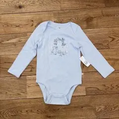 ☆新品未使用☆GAP クマ イラスト 長袖ロンパース 90cm ベビー　水色