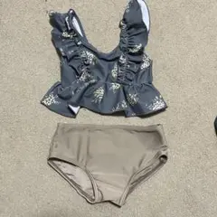 ベビー水着 フリル付き水着上下セット 90
