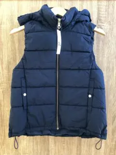 GU 2WAY ナカワタベスト タグ付き ネイビー フード Mサイズ WOMEN