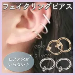 99【新品】 フェイクリングピアス 2個(両耳)セット イヤーカフ イヤリングのサムネイル