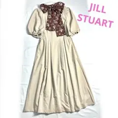 ★美品　JILL STUART スカーフ付 バルーンスリーブ ワンピース