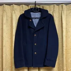 TK TAKEO KIKUCHI ネイビー ピーコート ストライプ裏地