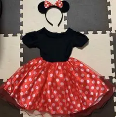 ミニーちゃん　なりきりドレス　カチューシャ付き