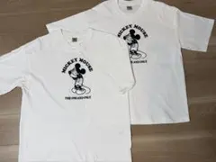 ミッキーマウス 刺繍 Tシャツ 2枚セット　M、LL