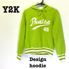 美品【 Y2K 古着 】 レトロ　プルオーバーパーカー　ロゴ　希少　一点物のサムネイル
