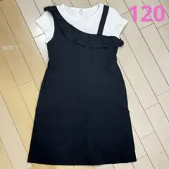 a.v.v フリル付きワンピース 120 黒