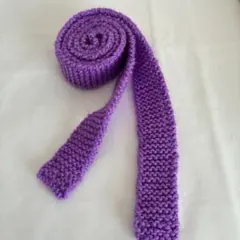 ハンドメイド　細マフラー　紫色　　推しカラーに
