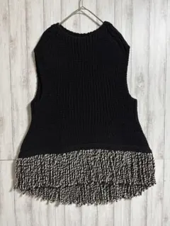 ドゥロワー カシミヤ　フリンジニット　ニットベスト ドゥロワー カシミヤ フリンジニット ニットベスト