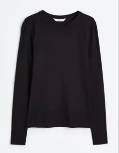 H&M リブトップス　黒　XS
