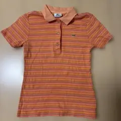 美品 LACOSTE ストライプ 半袖ポロシャツ 40 ラコステ