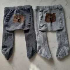 ベビータイツ 0-12M クマの顔デザイン