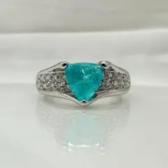 パライバトルマリン ブラジル産 0.99ct リング Pt900 中央宝石鑑別書