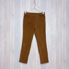 【KarLParkLane】スウェード調カジュアルパンツ ブラウン きれいめ L