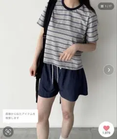 キャナルジーン　Lakey Park　マルチボーダーTシャツ　ワンサイズのサムネイル