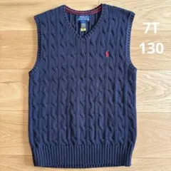 ラルフローレン 7T 130 ケーブルニット コットン セーター ベスト