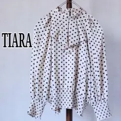 【極美品】TIARA　ドレープタイコルセットブラウス　ドット柄　大人ガーリーのサムネイル