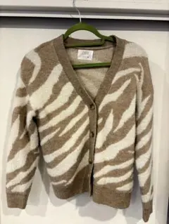 ZARA カーディガン 11-12歳 ベージュストライプ　152cm